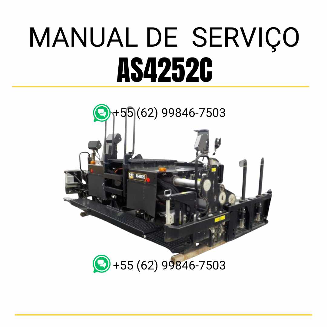 Manual de serviço Caterpillar AS4252C pavimentadora de asfalto em PDF, material em inglês com instruções técnicas detalhadas para manutenção e reparos