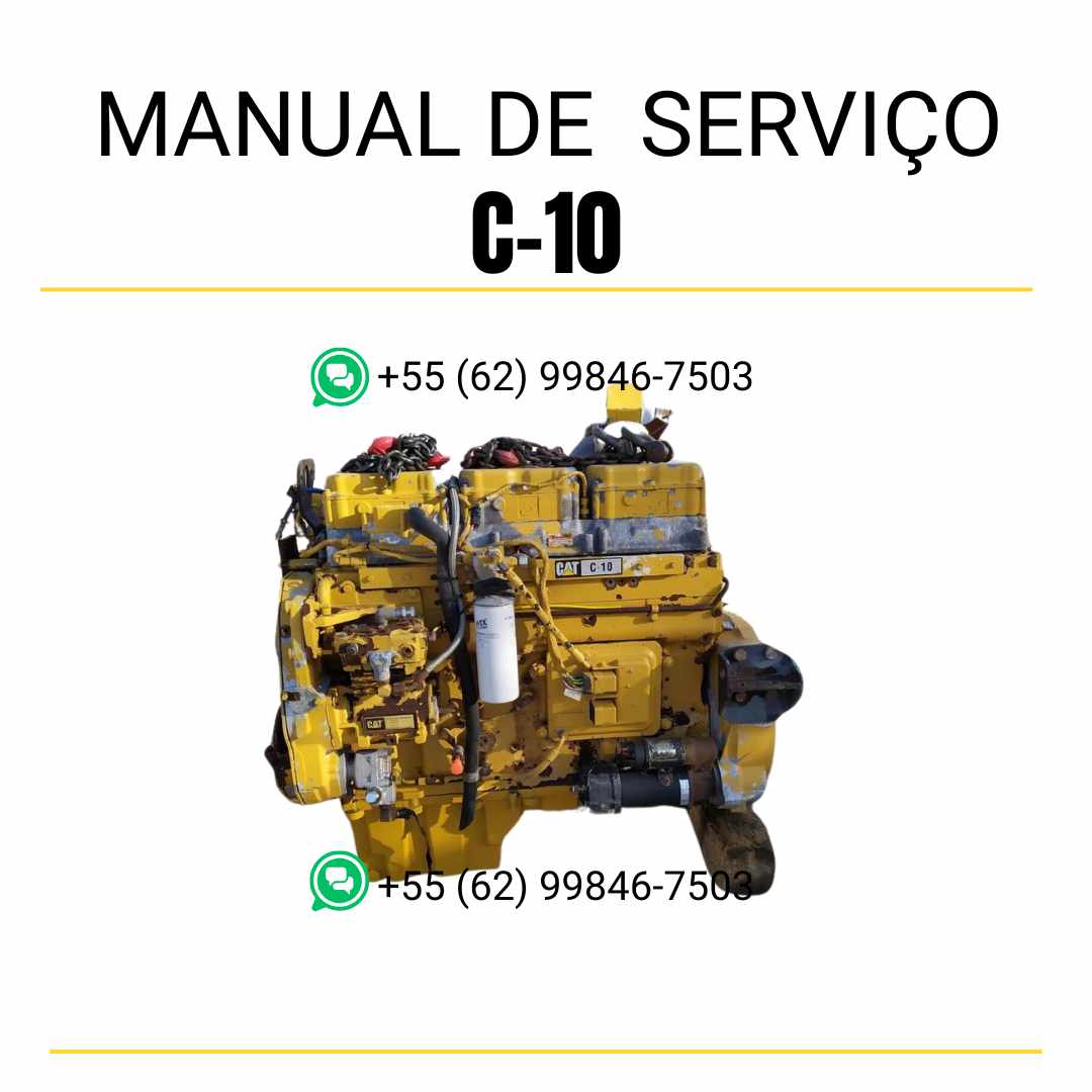 Manual de serviço em PDF do motor Caterpillar C-10 com instruções detalhadas para manutenção preventiva, diagnósticos técnicos e reparos completos