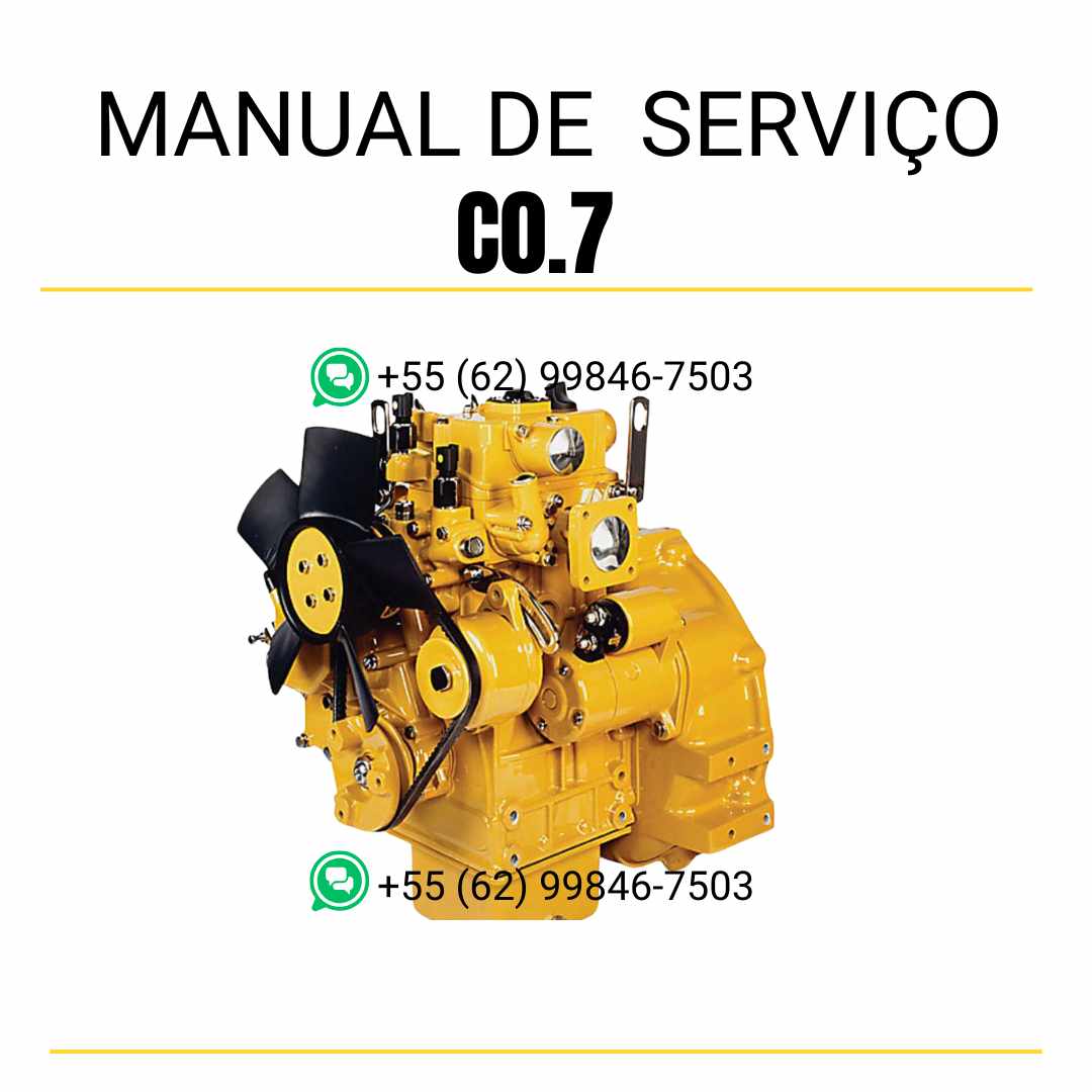 Manual de serviço PDF do motor industrial Caterpillar C0.7 com instruções técnicas completas para manutenção preventiva e reparos detalhados