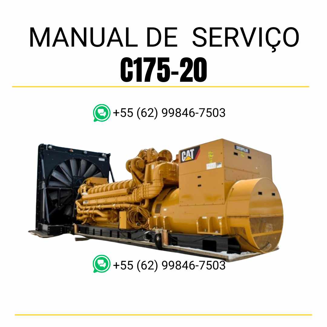 Manual de serviço do motor industrial Caterpillar C175-20 em PDF, com instruções detalhadas de manutenção, diagramas técnicos e guia completo