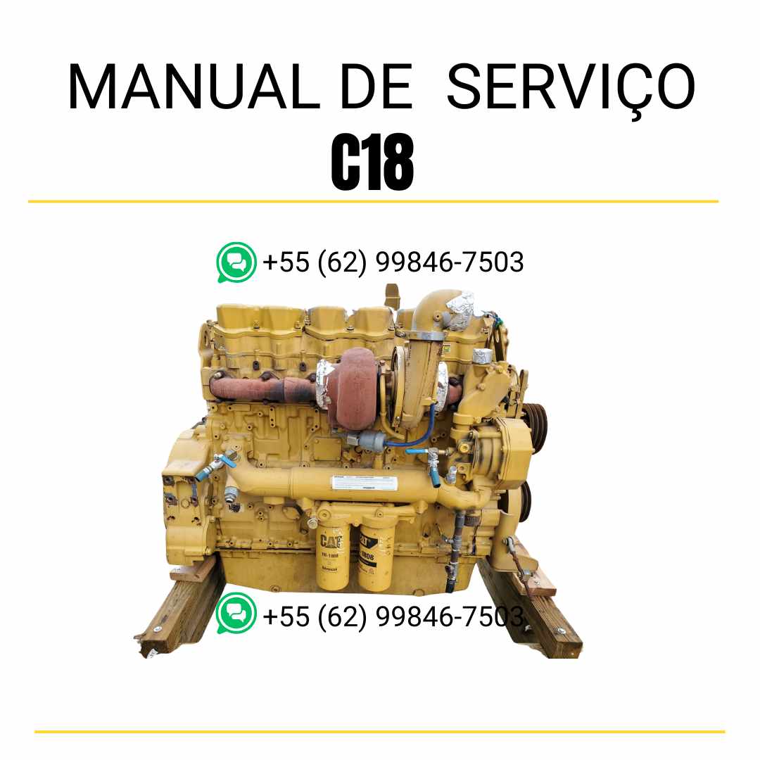 Manual de serviço em PDF do motor Caterpillar C18 com guia técnico completo para manutenção preventiva, diagnósticos e reparos detalhados