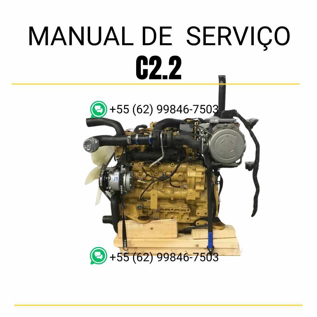 Manual de serviço PDF do motor industrial Caterpillar C2.2 com instruções técnicas detalhadas para manutenção preventiva e reparos completos