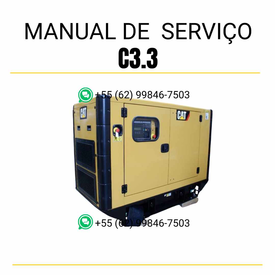 Manual de serviço em PDF do grupo gerador Caterpillar C3.3 com instruções técnicas detalhadas para manutenção preventiva, diagnóstico e reparos