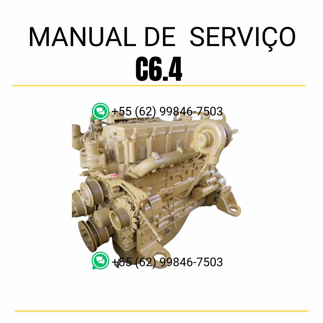 Manual de serviço Caterpillar motor C6.4 em PDF, com instruções técnicas detalhadas, diagramas ilustrados e guia completo de manutenção
