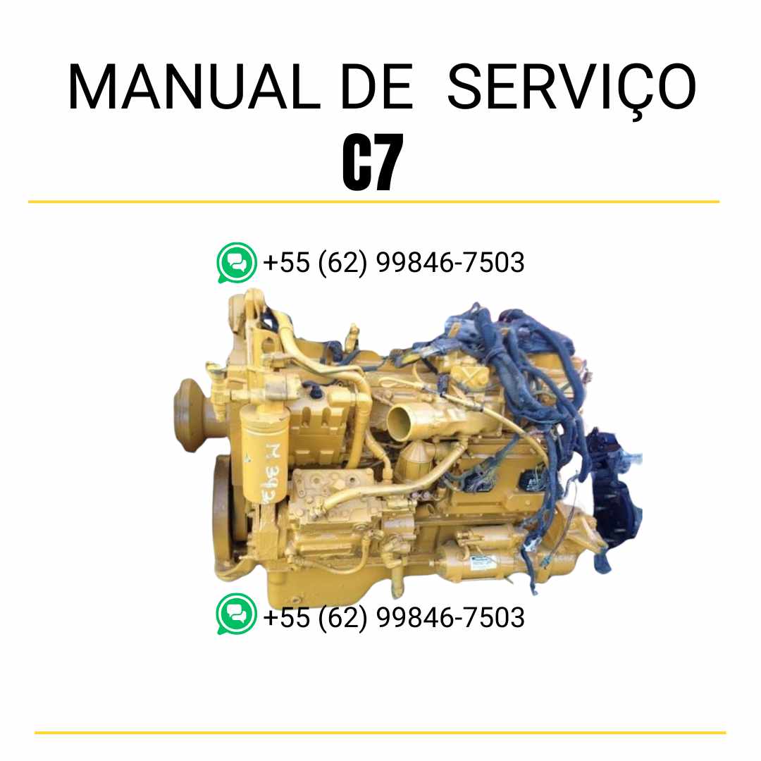 Manual de serviço em PDF do motor Caterpillar C7 com guia técnico completo para manutenção preventiva, diagnósticos detalhados e reparos completos