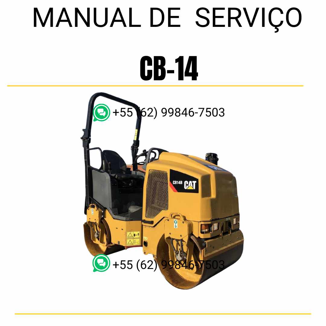 Manual de serviço Caterpillar CB-14 em inglês para rolo compactador vibratório, PDF detalhado com instruções técnicas de manutenção e guias de operação
