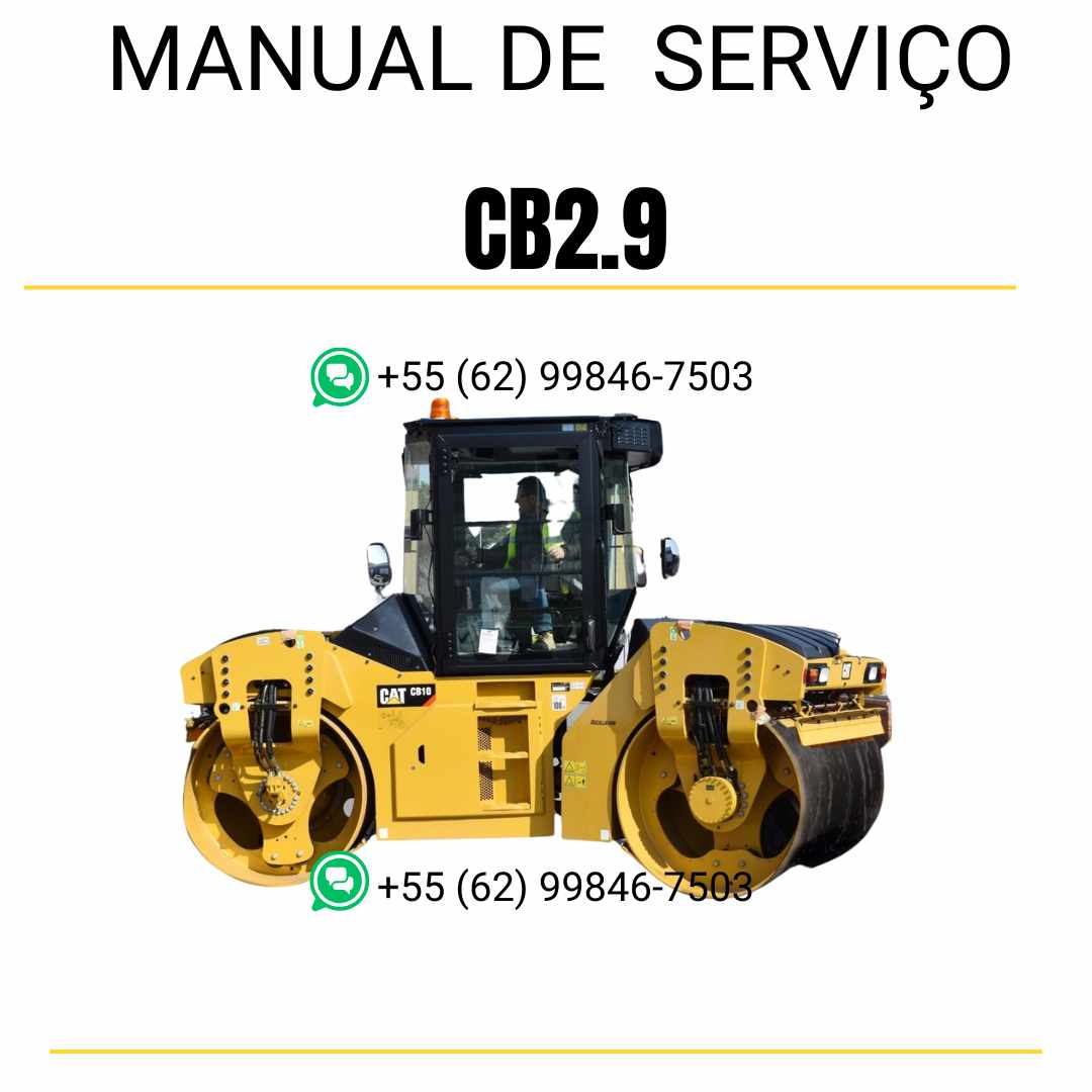 Manual de serviço Caterpillar CB2.9 em inglês, PDF completo para rolo compactador vibratório com guia técnico de manutenção e reparos detalhados