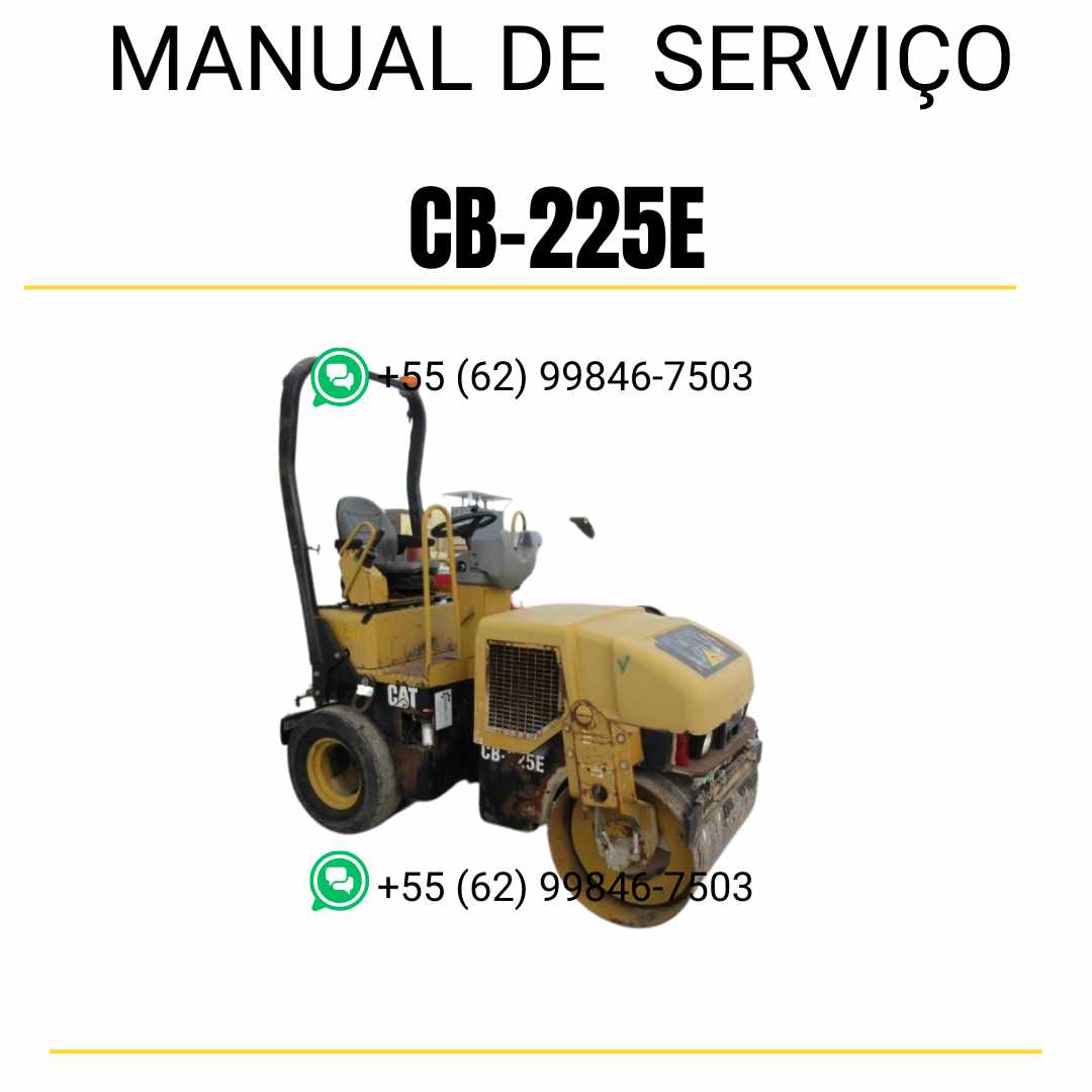 Manual de serviço Caterpillar CB-225E em inglês para rolo compactador vibratório, PDF completo com orientações técnicas e manutenção