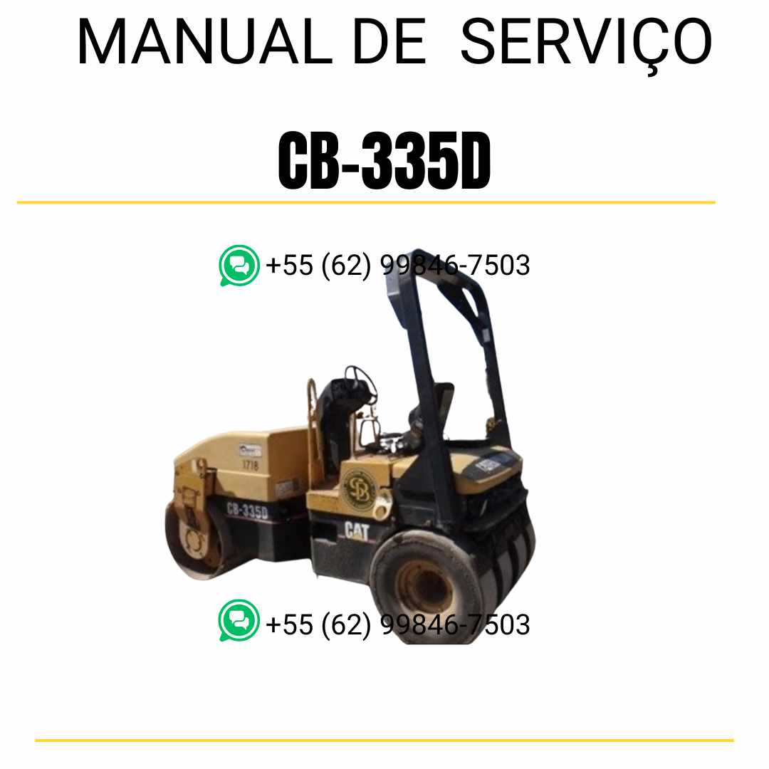 Manual de serviço Caterpillar CB-335D em inglês para rolo compactador vibratório, PDF com instruções detalhadas de operação e manutenção