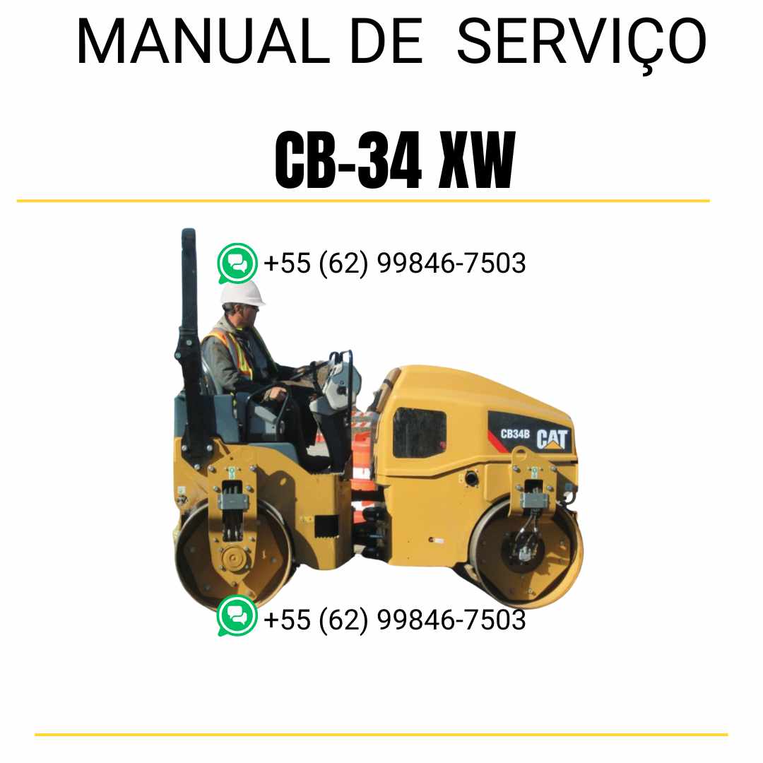 Manual de serviço Caterpillar CB-34 XW em inglês para rolo compactador vibratório, PDF com instruções técnicas completas de manutenção