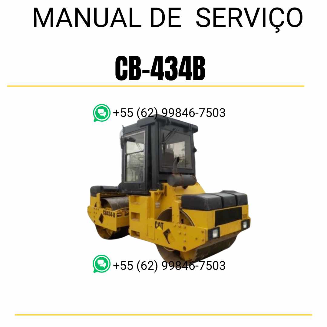 Manual de serviço Caterpillar CB-434B em inglês para rolo compactador vibratório, PDF técnico com orientações completas de manutenção