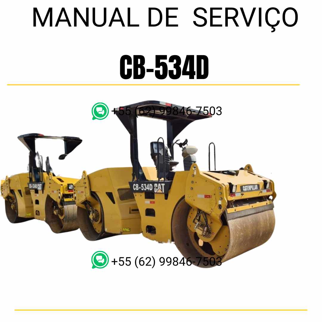 Manual de serviço Caterpillar CB-534D para rolo compactador vibratório em inglês, guia completo em PDF