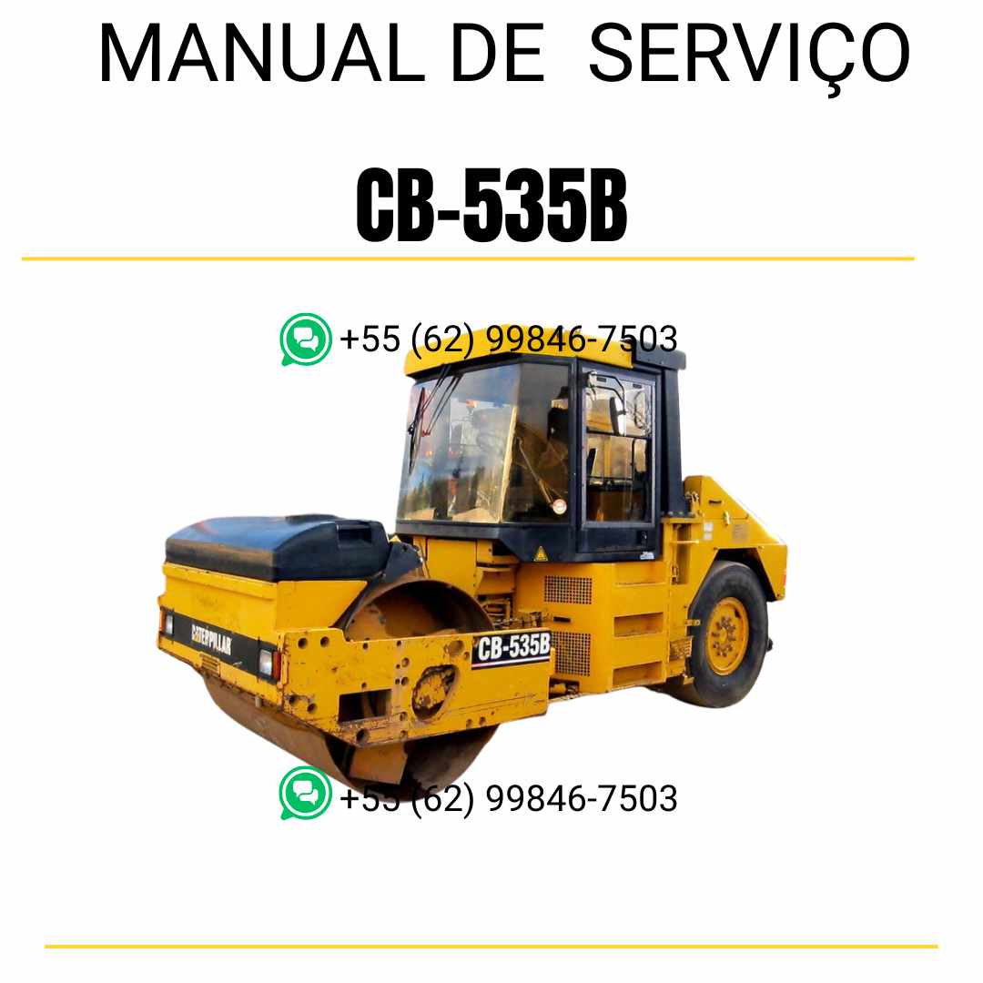 Manual de serviço Caterpillar CB-535B em inglês, PDF técnico para rolo compactador vibratório com orientações de reparo e ajustes
