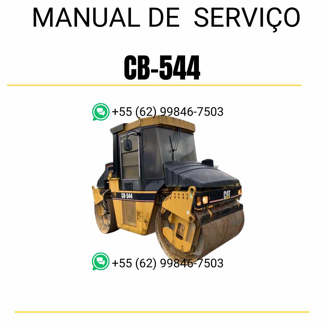 Manual de serviço Caterpillar CB-544 em inglês, PDF técnico para rolo compactador vibratório com instruções detalhadas de manutenção