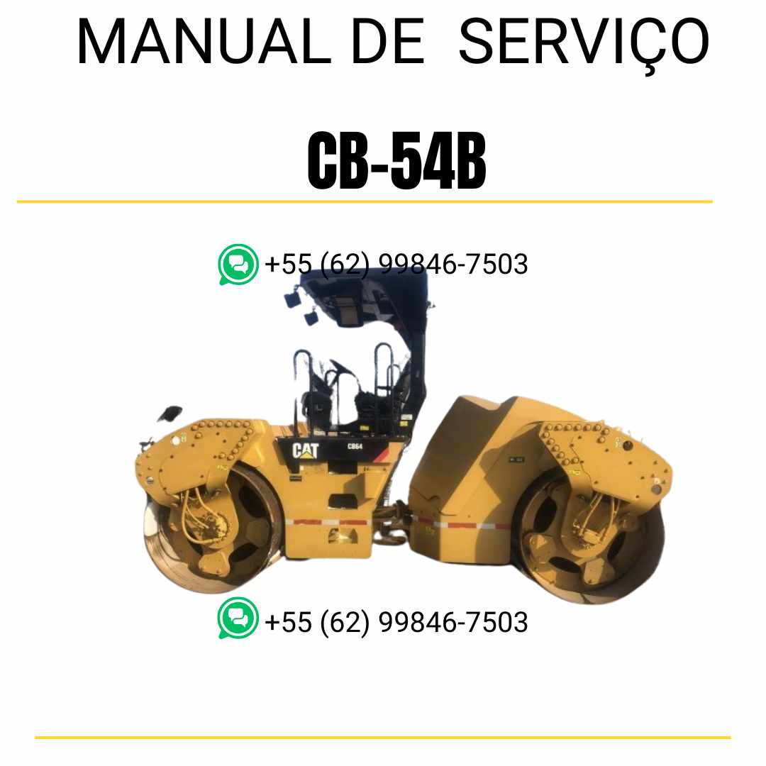 Manual de serviço Caterpillar CB-54B em inglês, PDF técnico para rolo compactador vibratório com orientações completas de manutenção