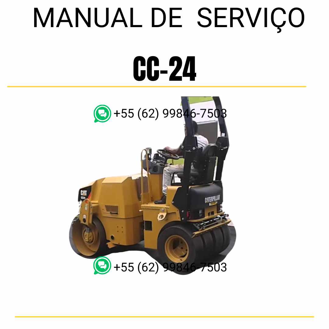Manual de serviço Caterpillar CC-24 em inglês, PDF completo para rolo compactador vibratório com instruções detalhadas de manutenção e reparo
