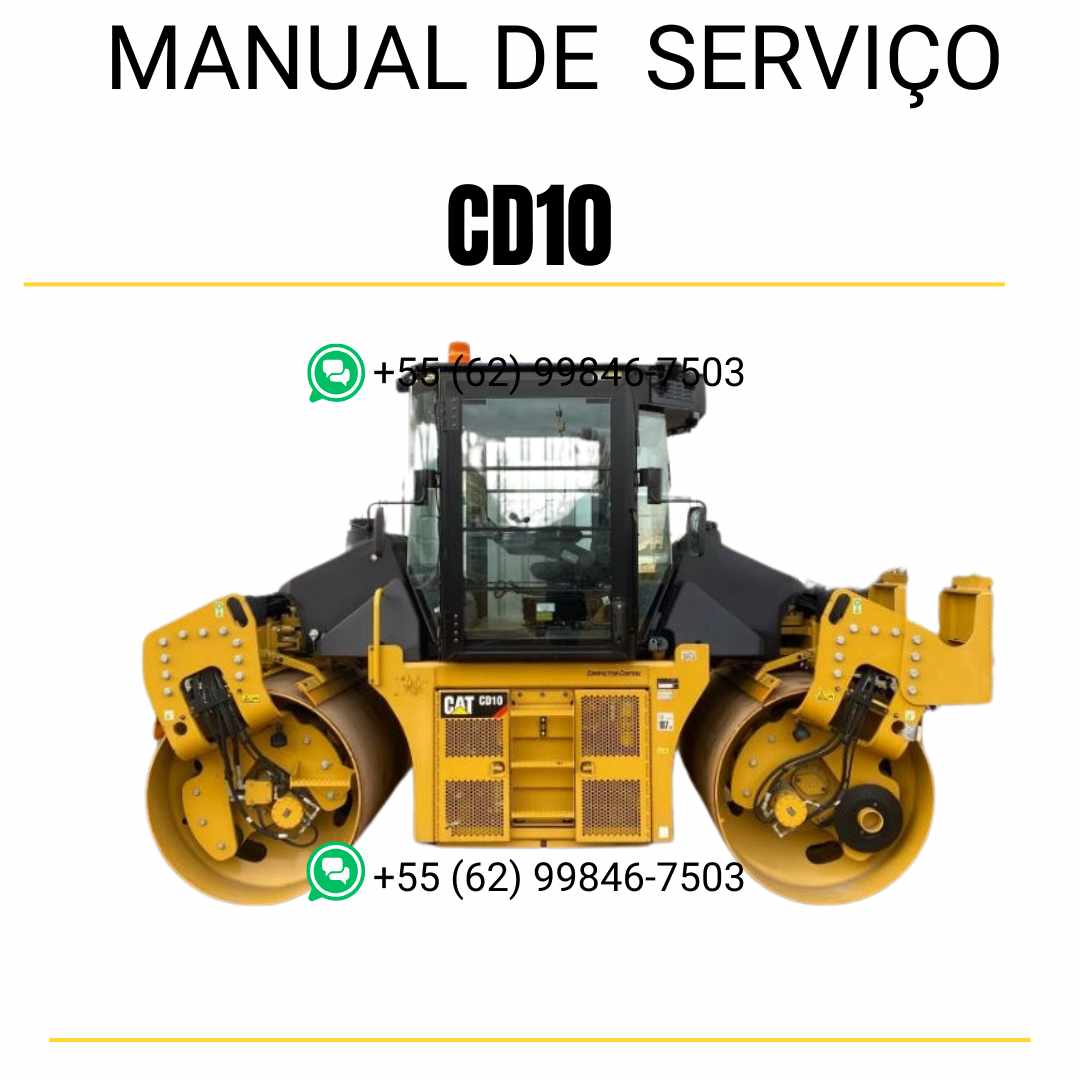 Manual de serviço Caterpillar CD10 em inglês, PDF completo para rolo compactador com instruções técnicas e guia detalhado de manutenção