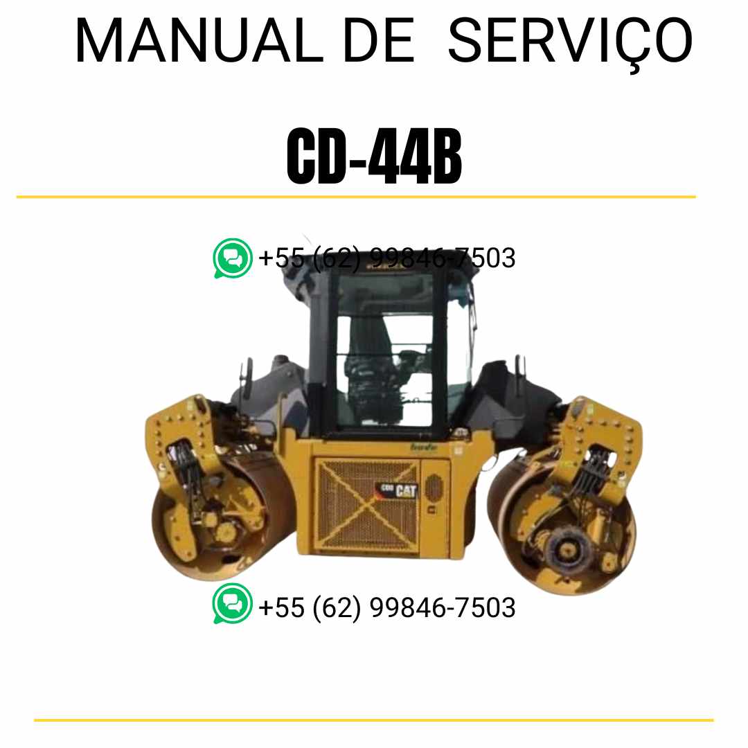 Manual de serviço Caterpillar CD-44B em inglês, PDF técnico para rolo compactador vibratório com instruções detalhadas de manutenção e reparo