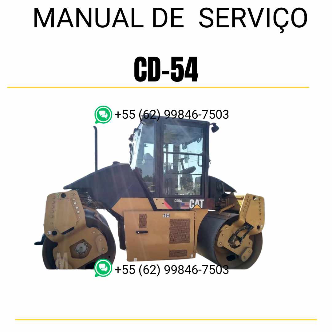 Manual de serviço Caterpillar CD-54 em inglês, PDF completo para rolo compactador vibratório com guia técnico de manutenção e reparos detalhados