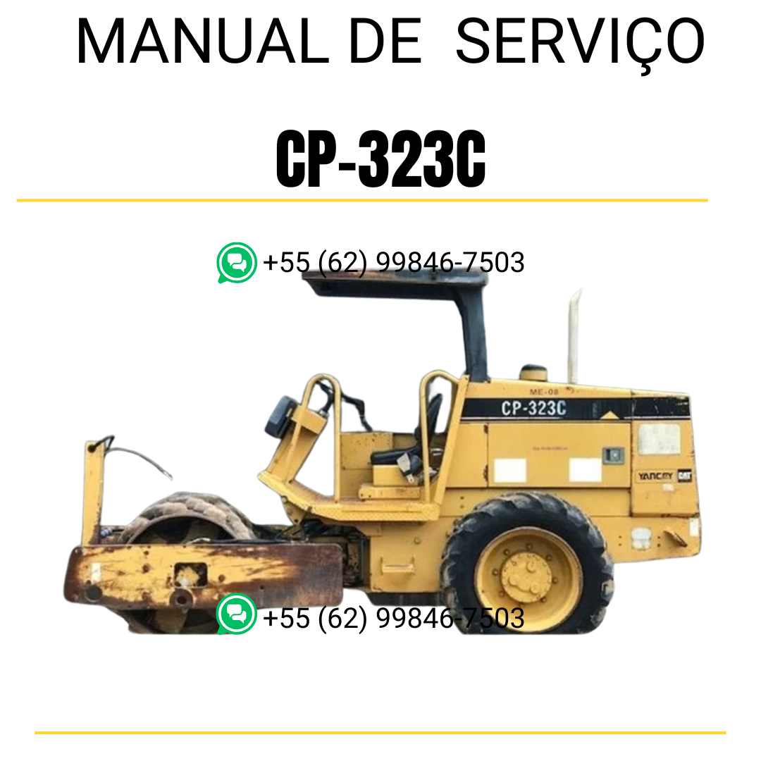 Manual de serviço Caterpillar CP-323C em inglês, PDF técnico para rolo compactador vibratório com instruções detalhadas de manutenção e reparos
