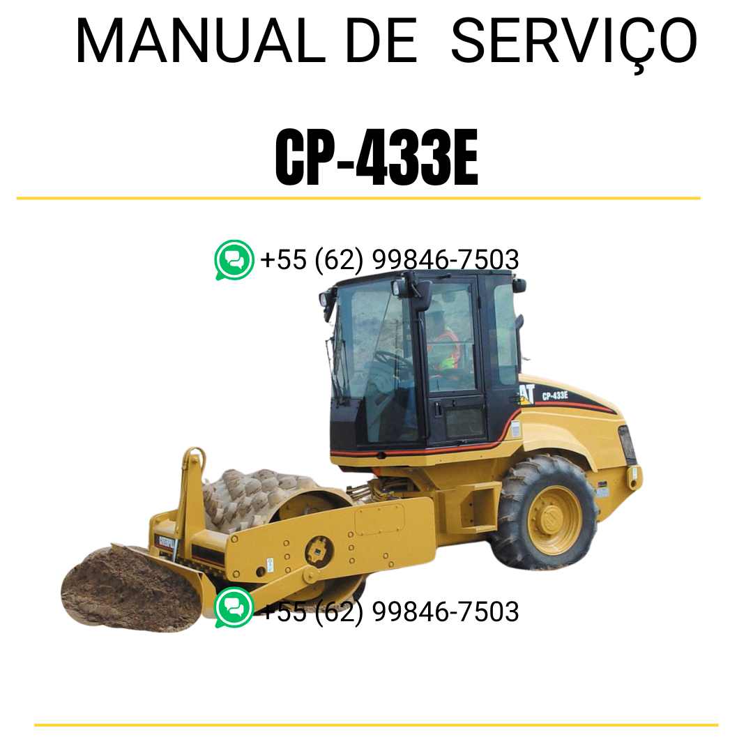 Manual de serviço Caterpillar CP-433E em inglês, PDF técnico para rolo compactador vibratório com instruções detalhadas de manutenção e reparo