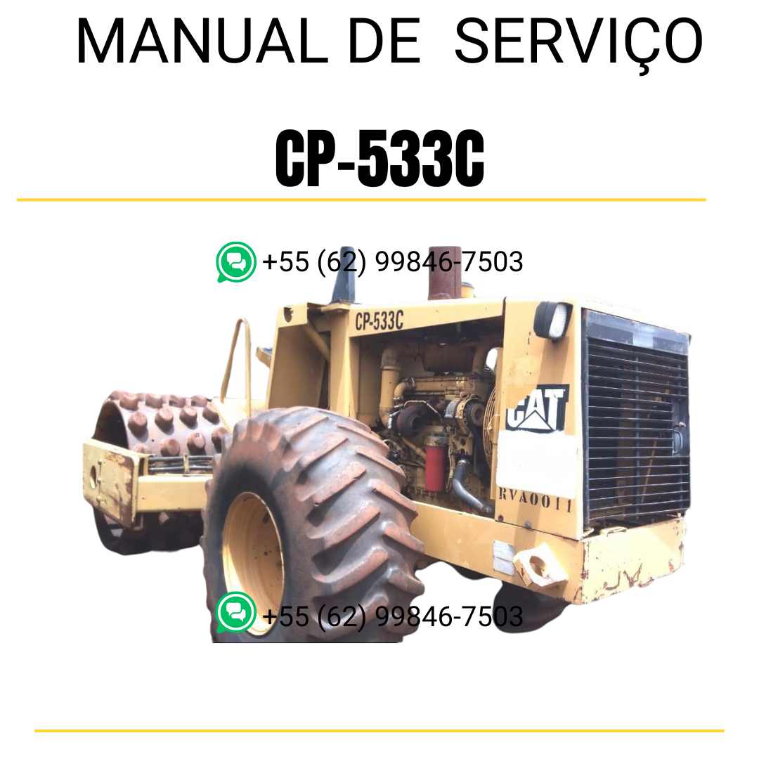 Manual de serviço Caterpillar CP-533C em inglês, PDF técnico para rolo compactador vibratório com instruções completas de manutenção e reparo
