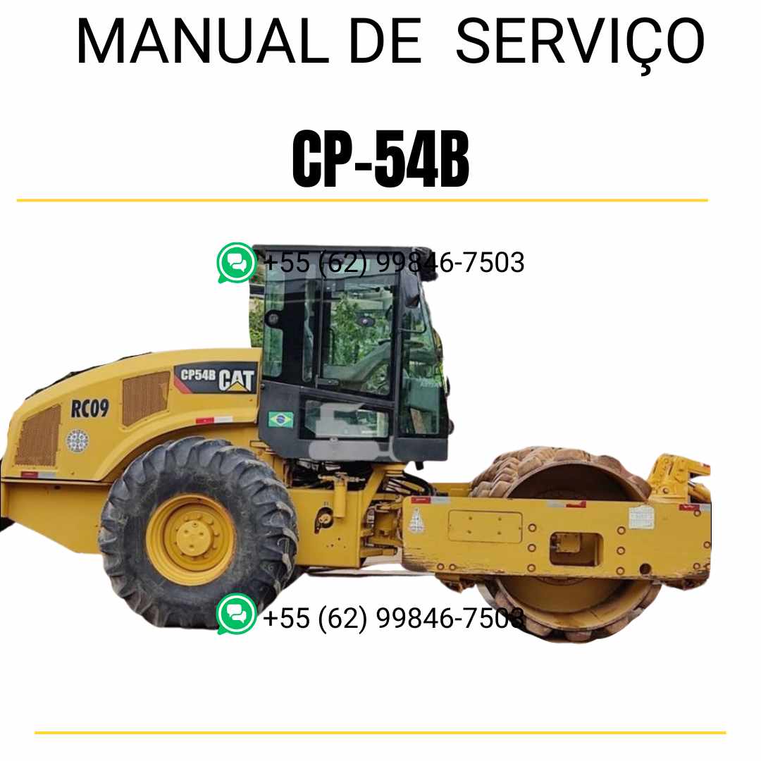 Manual de serviço Caterpillar CP-54B em inglês, PDF técnico para rolo compactador vibratório com instruções completas de manutenção e reparo