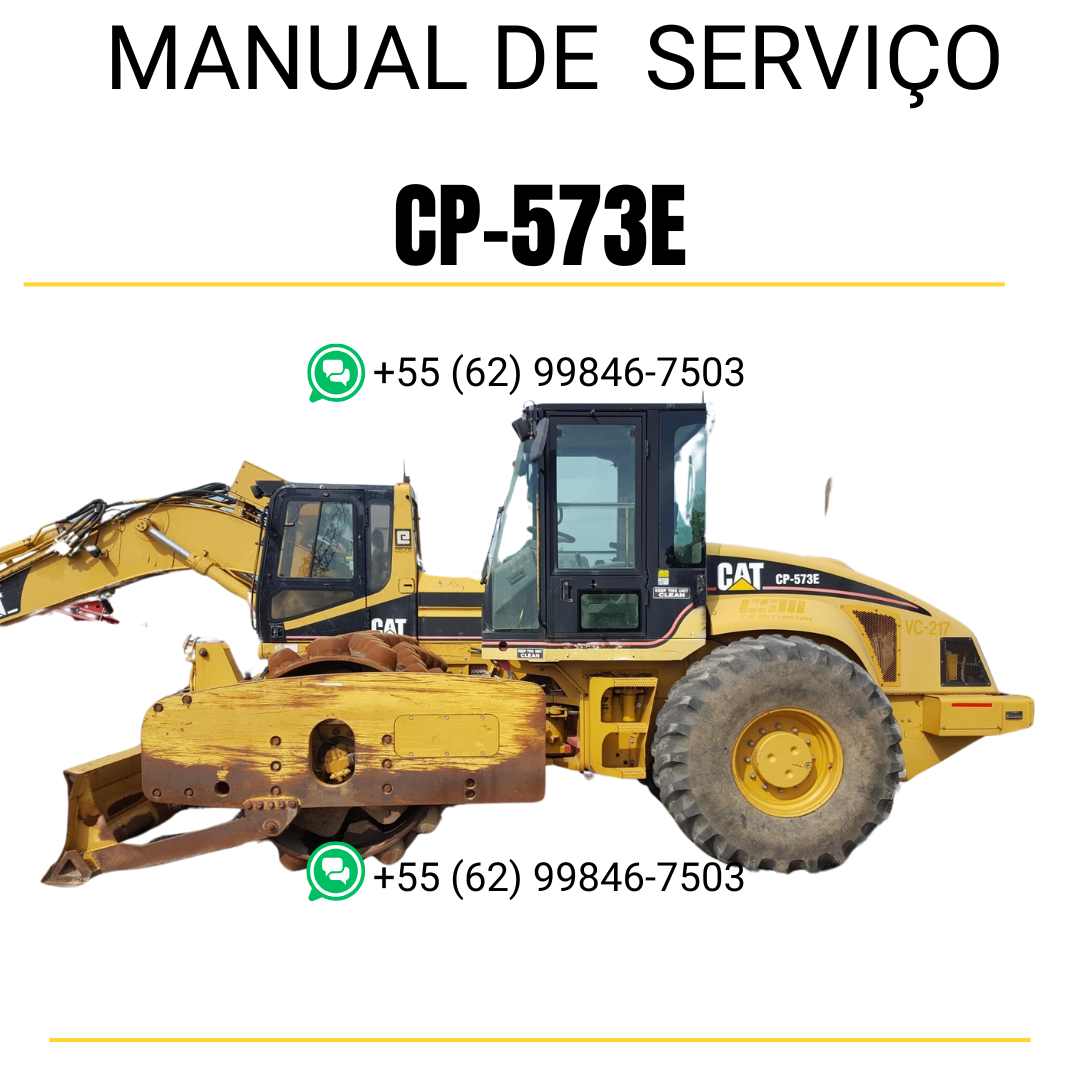 Manual de serviço Caterpillar CP-573E em inglês, PDF detalhado para rolo compactador vibratório com instruções técnicas e guia completo de manutenção