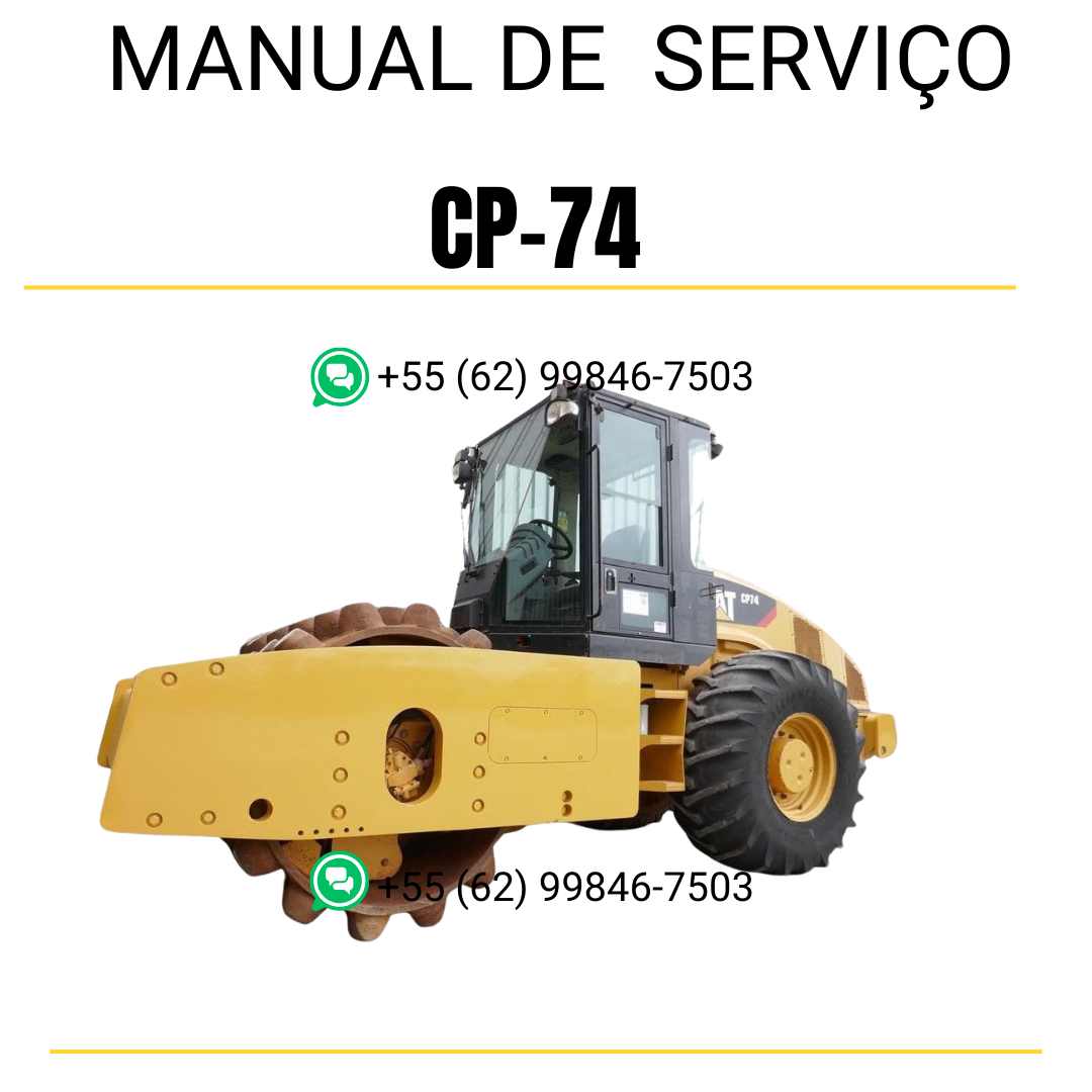 Manual de serviço Caterpillar CP-74 em inglês, PDF completo para rolo compactador vibratório com instruções detalhadas de manutenção e guia técnico