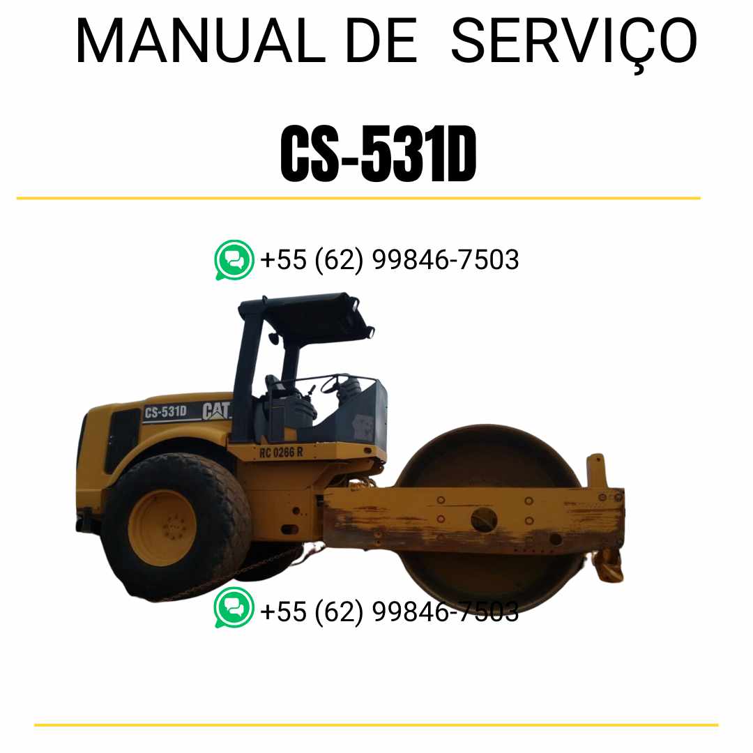 Manual de serviço Caterpillar CS-531D em inglês para rolo compactador vibratório, PDF técnico completo com instruções detalhadas de manutenção e reparo