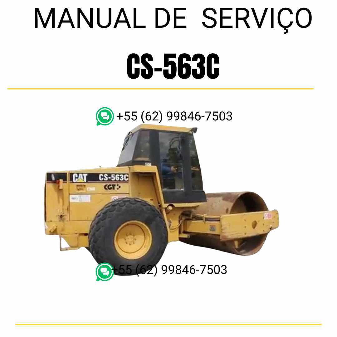 Manual de serviço Caterpillar CS-563C em inglês para rolo compactador vibratório, PDF técnico completo com instruções detalhadas de manutenção e reparo