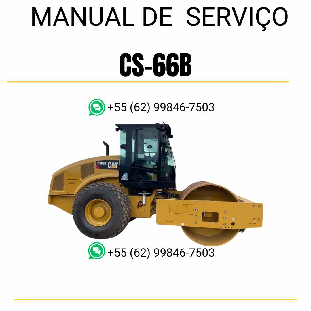 Manual de serviço Caterpillar CS-66B em inglês para rolo compactador vibratório, PDF completo com instruções técnicas detalhadas de manutenção e reparo