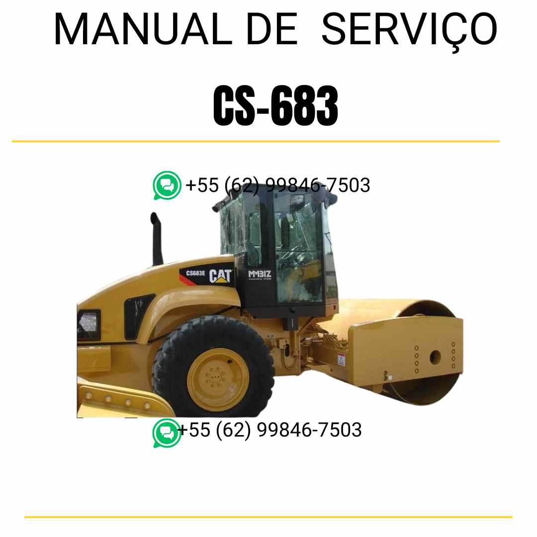 Manual de serviço Caterpillar CS-683 em inglês para rolo compactador vibratório, PDF completo com instruções técnicas de manutenção e guias detalhados