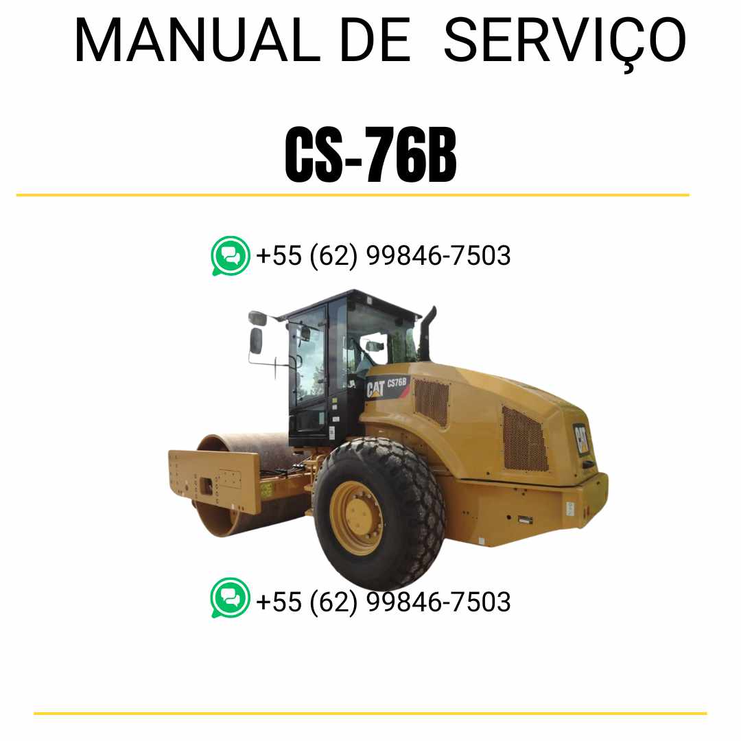 Manual de serviço Caterpillar CS-76B em inglês para rolo compactador vibratório, PDF completo com guias técnicos de manutenção e instruções detalhadas