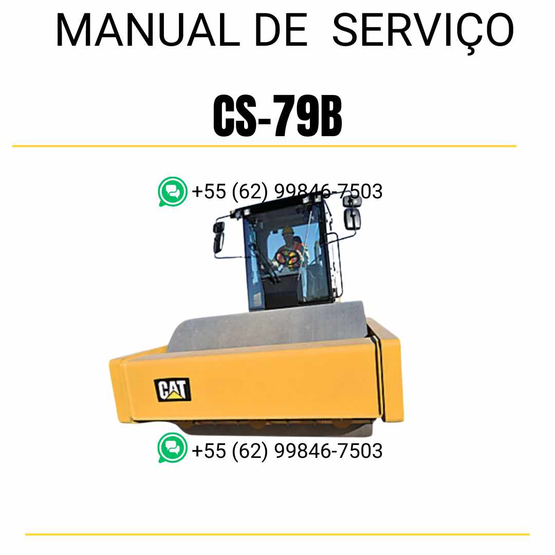 Manual de serviço Caterpillar CS-79B em inglês para rolo compactador vibratório, PDF técnico completo com instruções de manutenção e guias detalhados