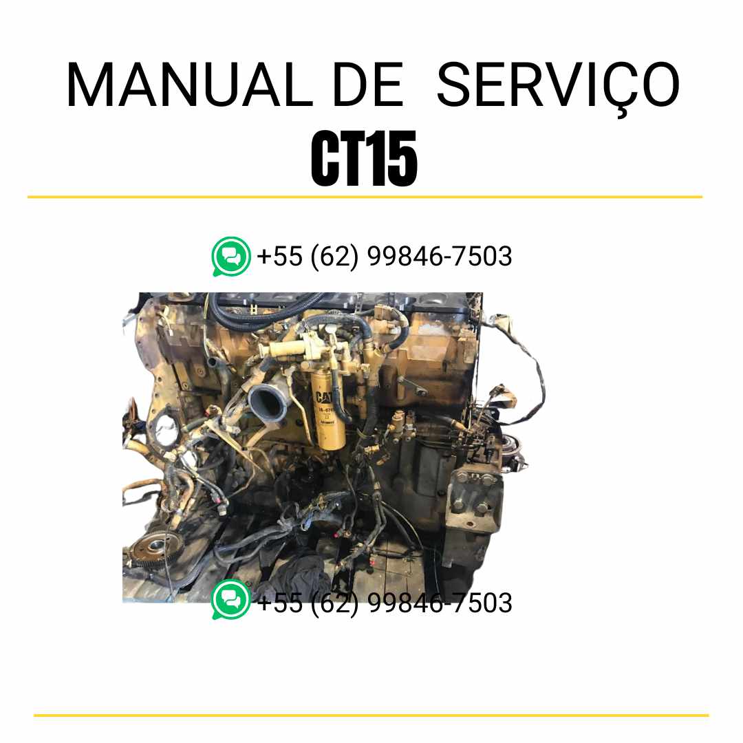Manual de serviço em PDF do motor Caterpillar CT15 com guia técnico detalhado para manutenção preventiva, diagnóstico e reparos completos