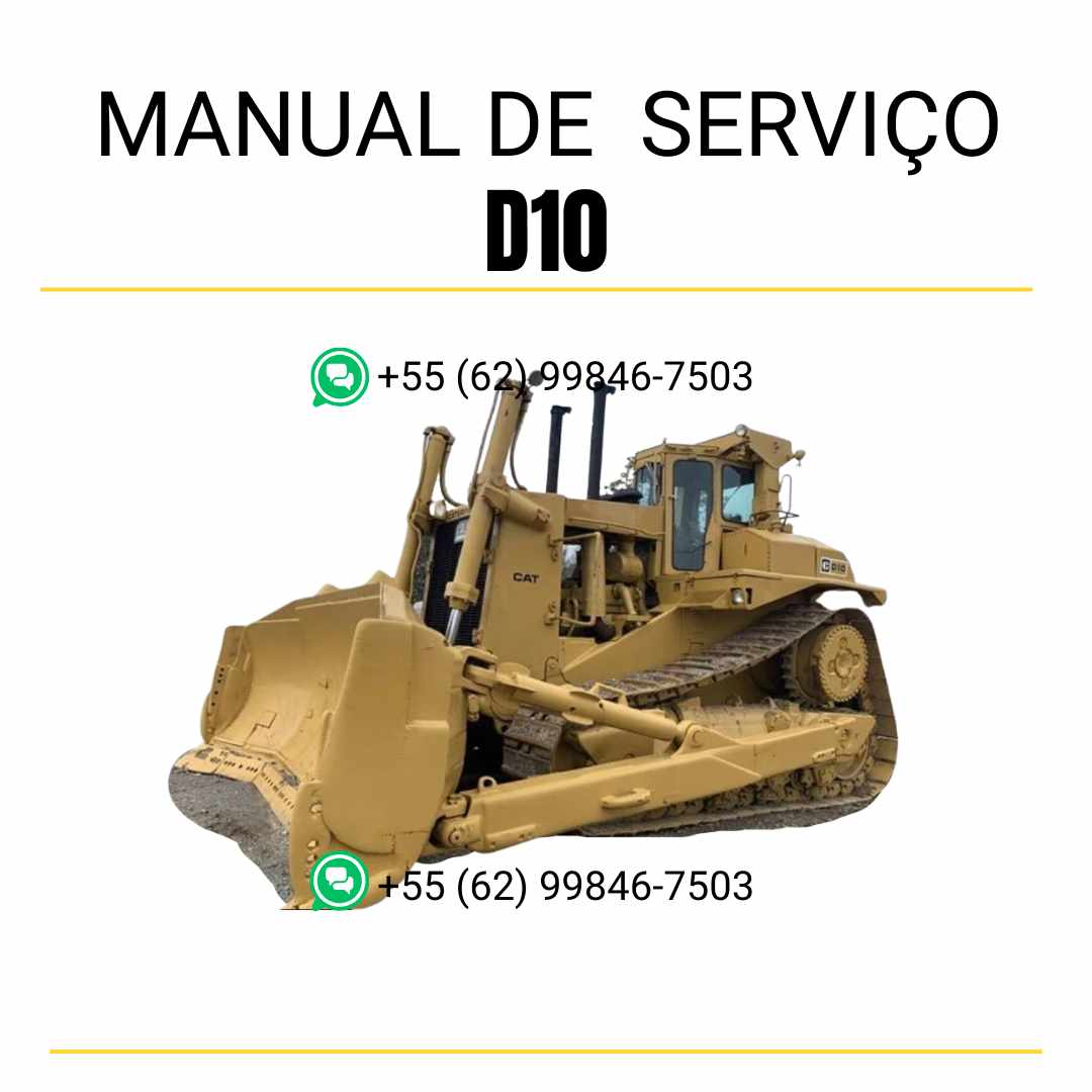 Manual de serviço Caterpillar D10 trator de esteira em inglês, guia completo de manutenção com instruções técnicas detalhadas em PDF