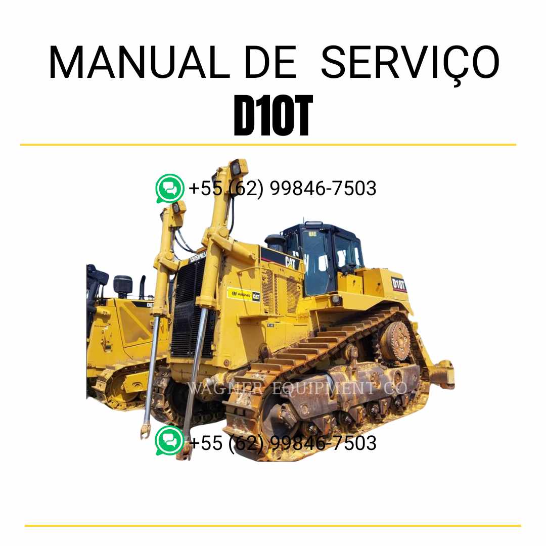 Manual de serviço Caterpillar D10T trator de esteira em inglês, guia técnico completo com instruções detalhadas de manutenção em PDF