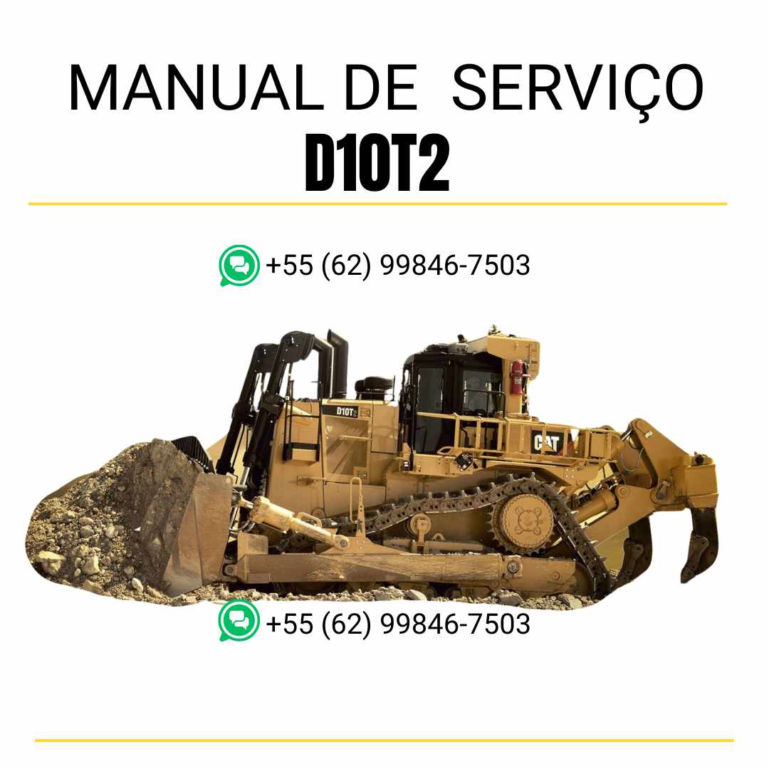 Manual de serviço Caterpillar D10T2 trator de esteira em inglês, guia completo de manutenção com instruções técnicas detalhadas em PDF