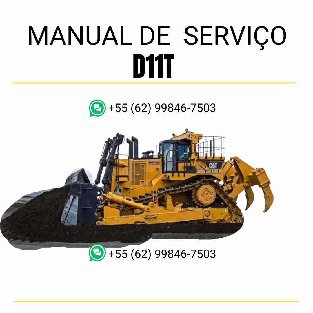 Manual de serviço Caterpillar D11T trator de esteira em inglês, guia técnico completo de manutenção e reparos detalhados em PDF