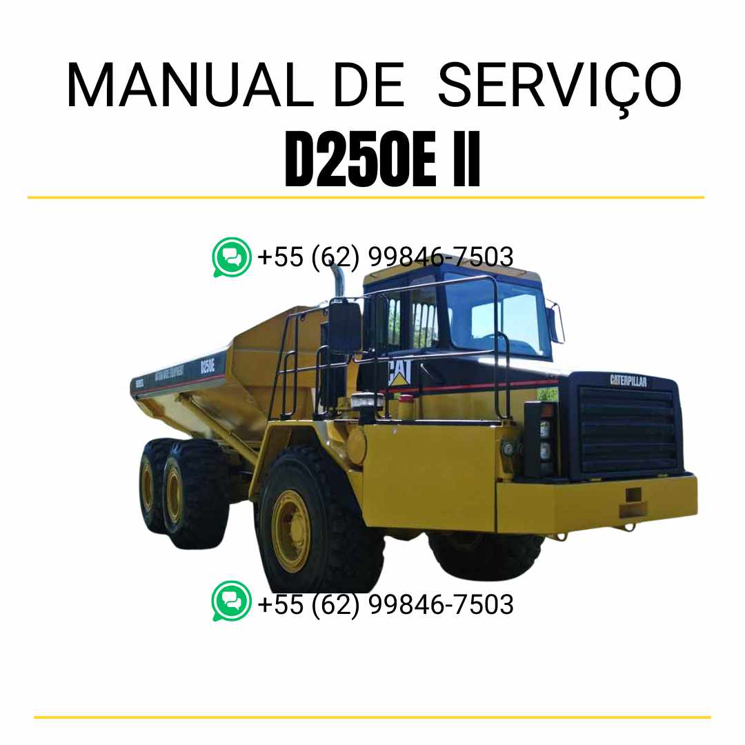 Manual de serviço Caterpillar D300B caminhão articulado em PDF, conteúdo em inglês com guia técnico completo para manutenção e reparos detalhados