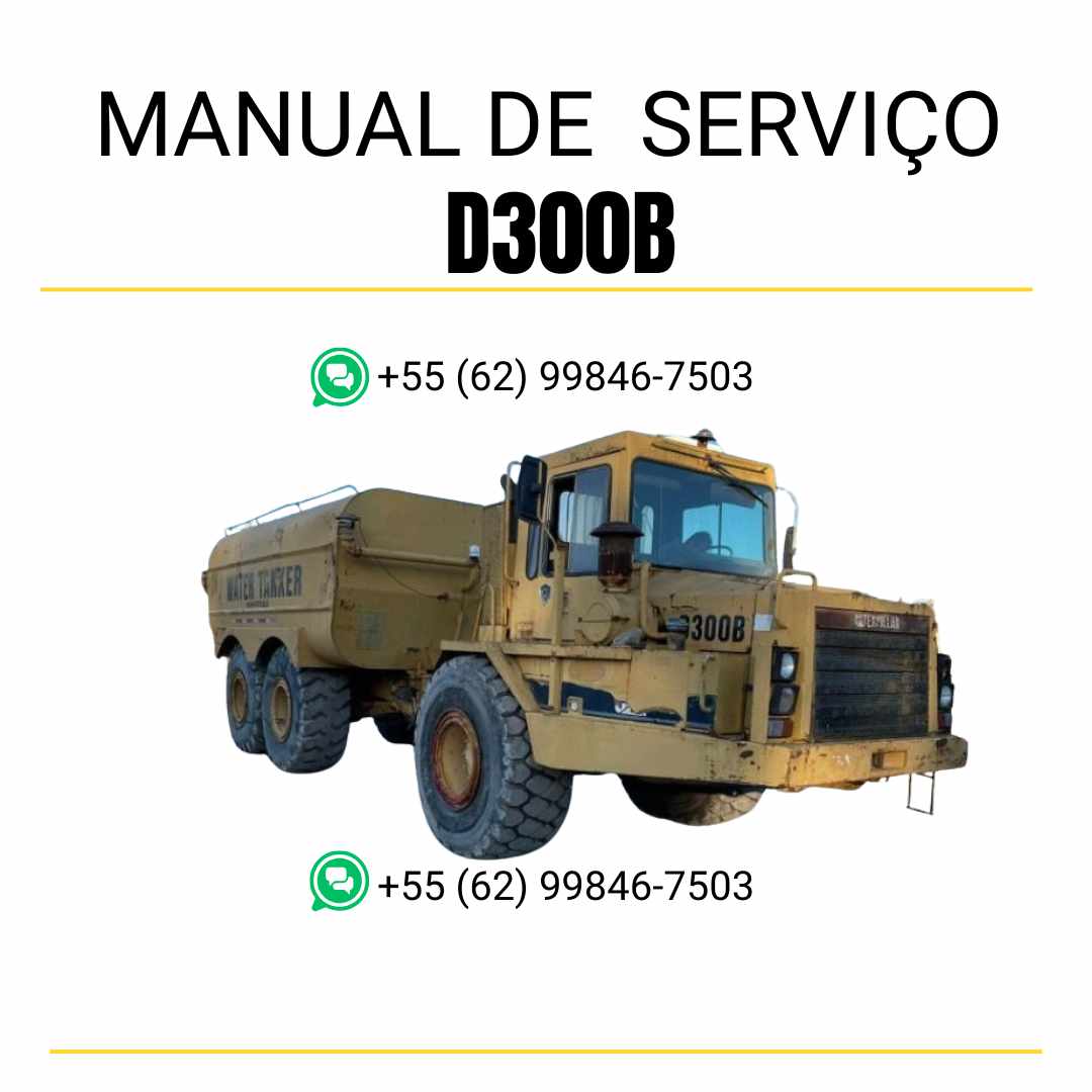 Manual de serviço Caterpillar D300B caminhão articulado em PDF, versão em inglês com instruções técnicas detalhadas para reparos e manutenção