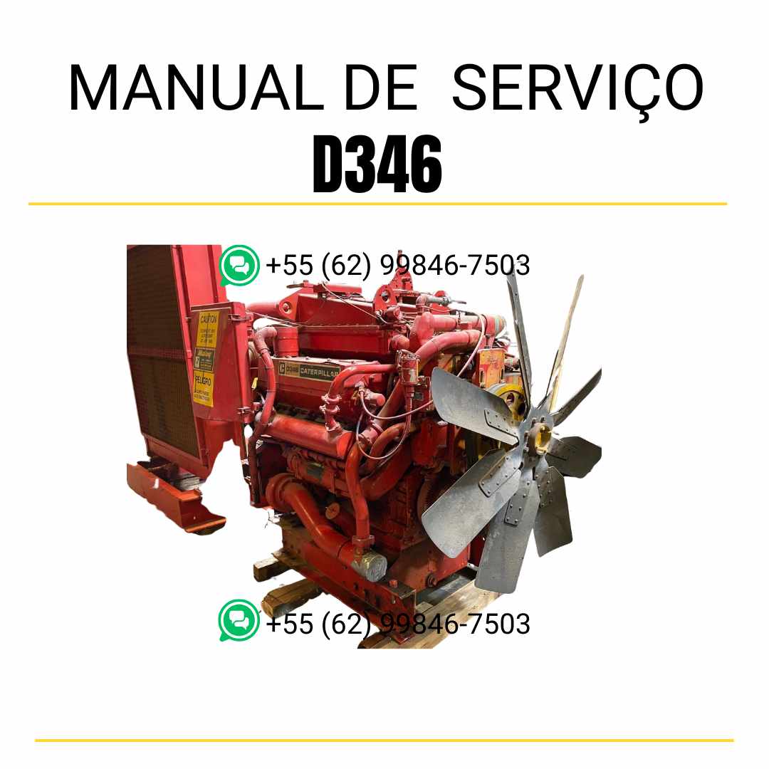 Manual de serviço do motor industrial Caterpillar D346 em PDF, com instruções técnicas detalhadas, diagramas ilustrativos e guia completo de manutenção