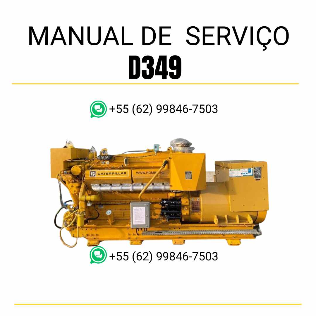 Manual de serviço do motor industrial Caterpillar D349 em PDF, com instruções detalhadas de manutenção, ajustes técnicos e diagramas completos