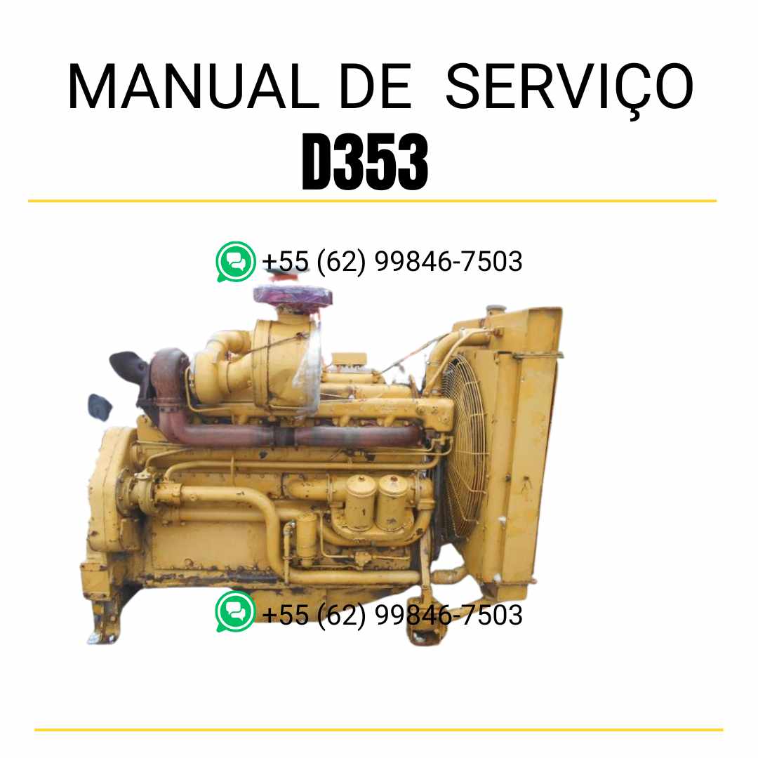 Manual de serviço do motor Caterpillar D353 em PDF, com instruções detalhadas de reparo, ilustrações técnicas e guia completo de manutenção
