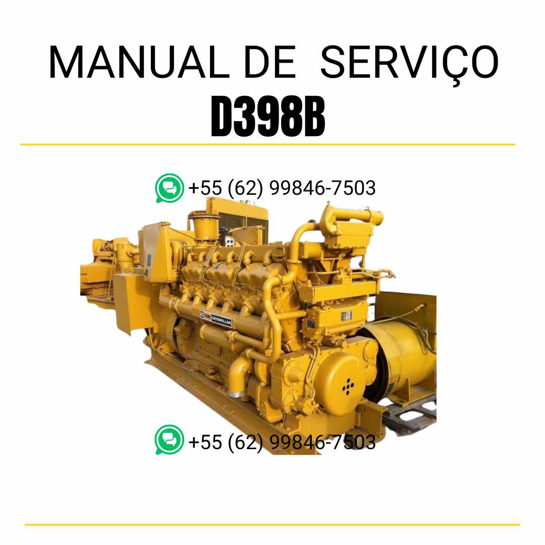 Manual de serviço do grupo gerador Caterpillar D398B em PDF, guia técnico detalhado com instruções completas para manutenção e reparos