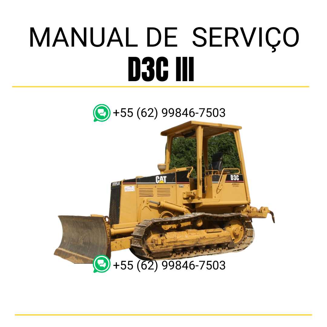Manual de serviço Caterpillar D3C III em inglês, PDF completo para trator de esteira com guia de manutenção detalhada e instruções técnicas