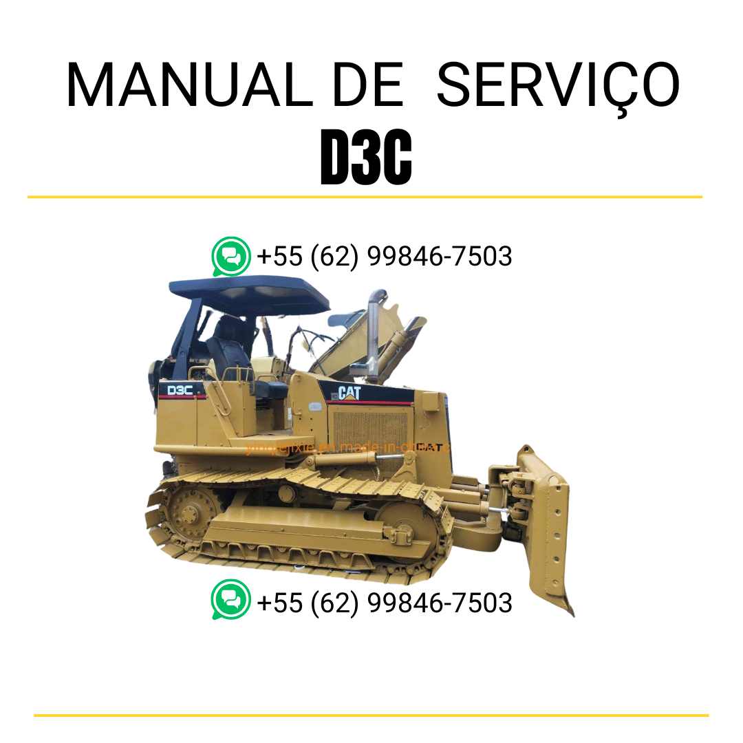 Manual de serviço Caterpillar D3C em inglês, PDF completo para trator de esteira com guia de manutenção e instruções técnicas detalhadas