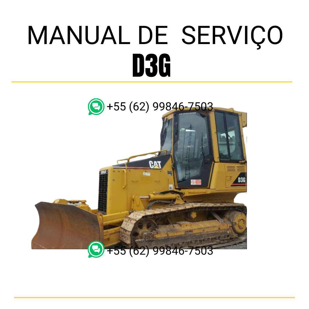 Manual de serviço Caterpillar D3G em inglês, PDF completo para trator de esteira com instruções técnicas detalhadas e guia prático de manutenção