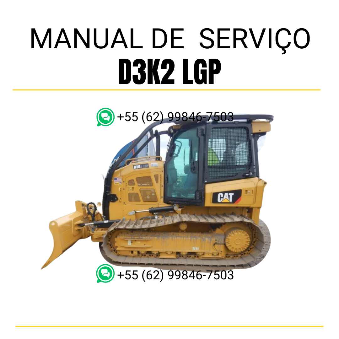 Manual de serviço Caterpillar D3K2 LGP em inglês, PDF completo para trator de esteira com instruções técnicas detalhadas e guia de manutenção